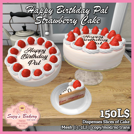 ~*SB*~ Happy Birthday Pal Strawberry Cake [Boxed]