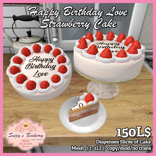 ~*SB*~ Happy Birthday Lover Strawberry Cake [Boxed]