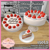 ~*SB*~ Happy Birthday Husband Strawberry Cake [Boxed]