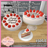 ~*SB*~ Happy Birthday Friend Strawberry Cake [Boxed]