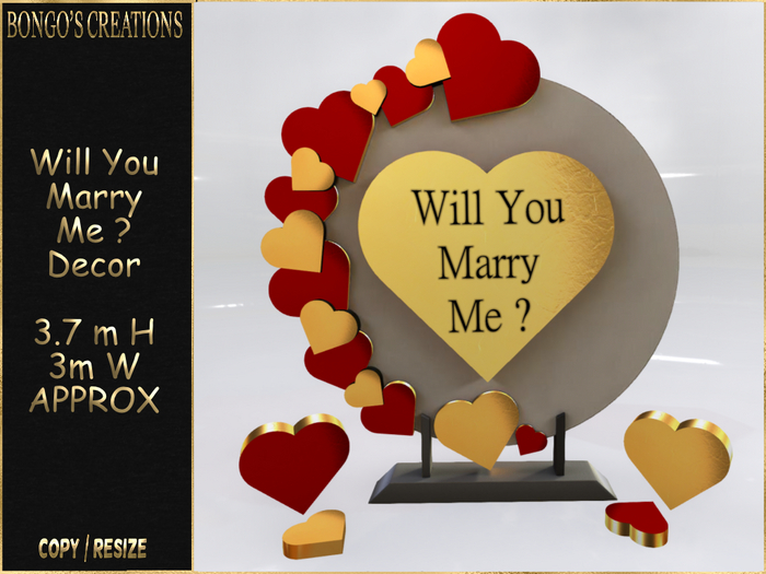 BMC5552 - WILL YOU MARRY ME ? DECOR