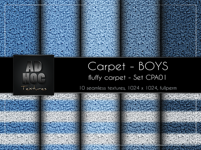 AD HOC - BOYS - Fluffy Carpet - Set CPA01 - unicolor & stripes