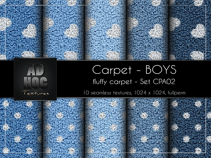 AD HOC - BOYS - Fluffy Carpet - Set CPA02 - hearts & dots