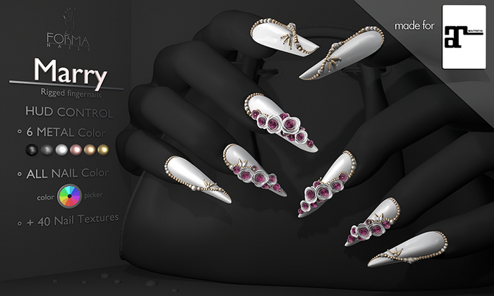 [FORMANAILS] NAILS - | Maitreya Nails | - | MARRY | - | Bento Nails | Rigged Nails