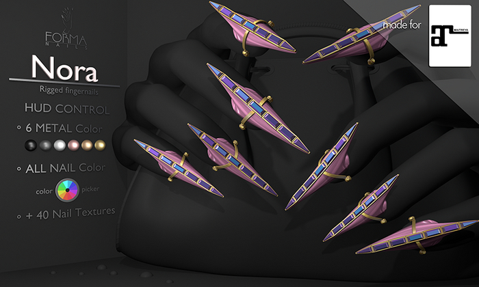 [FORMANAILS] NAILS - | Maitreya Nails | - | NORA | - | Bento Nails | Rigged Nails