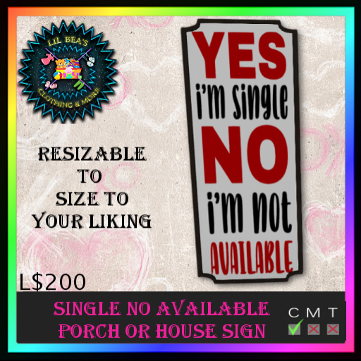 *LBD* AntiValentine Single Porch/Home Sign