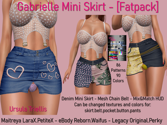 7114 Gabrielle Mini Skirt&Chain - [Fatpack]