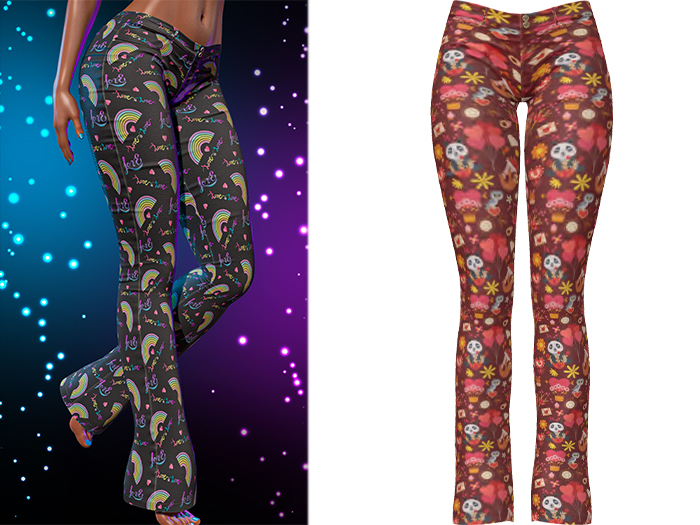 Ramona Low Rise Flared Jeans 2.0 [Lovely Panda] - Maitreya Lara + LaraX • Legacy • Reborn Pants