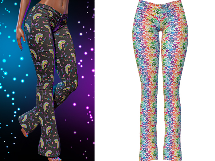 Ramona Low Rise Flared Jeans 2.0 [Lovely Rainbow] - Maitreya Lara + LaraX • Legacy • Reborn Pants