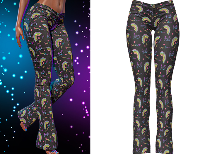 Ramona Low Rise Flared Jeans 2.0 [Lovely is Love] - Maitreya Lara + LaraX • Legacy • Reborn Pants