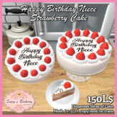 ~*SB*~ Happy Birthday Niece Strawberry Cake [Boxed]