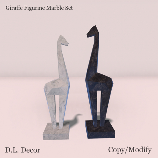 ! D.L. Decor Giraffe Figurine Marble Set Mesh