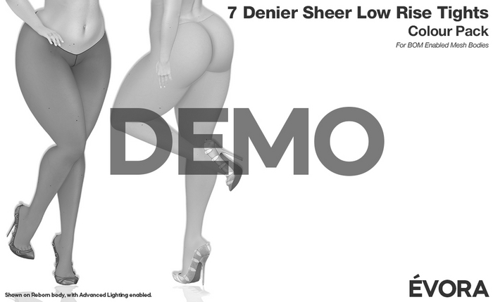 EVORA - 7 Denier Sheer Low Rise Tights (Demos)