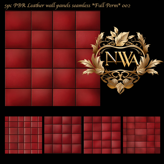 5pc PBR Leather wall panel texture seamless *Full Perm* 002