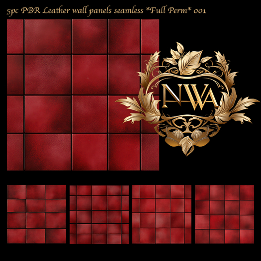 5pc PBR Leather wall panel texture seamless *Full Perm* 003