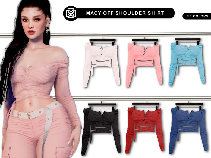 Addams "Macy" Off Shoulder Shirt #FATPACK
