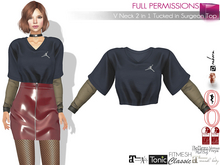 MI962944 V Neck 2 in 1 Tucked in Surgeon Top