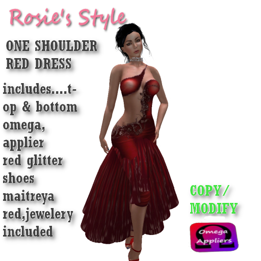 RS*One Shoulder Dress (Red)