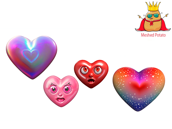 Meshed Potato Valentine's Day Hearts  Full Perm