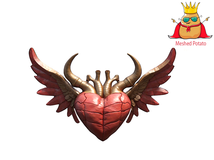Meshed Potato Valentine's Day Dark Heart Full Perm