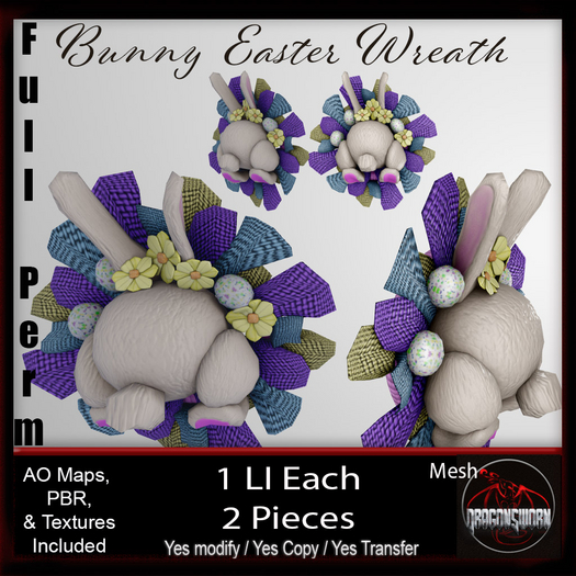 Full Perm Bunny Easter Wreath