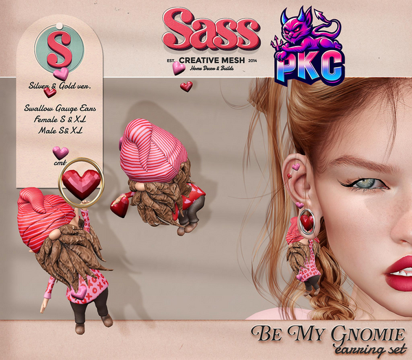 Sass / PKC (Be My Gnomie) Earring Set - Swallow Gauged Ears