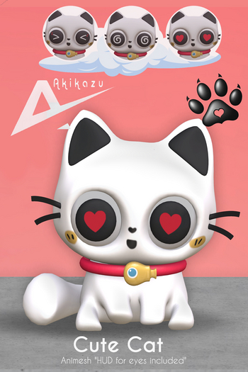 ❤️❤️Akikazu Animesh Cute Cat  White❤️❤️