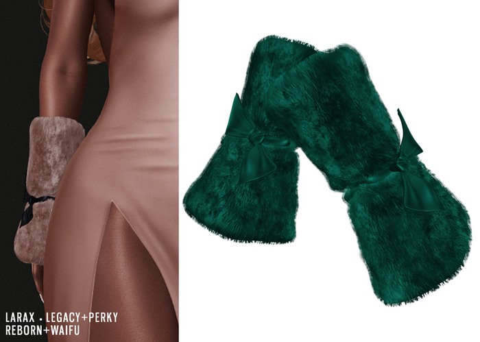 GIZ SEORN: 'Mindy' Fur Gloves [Green]