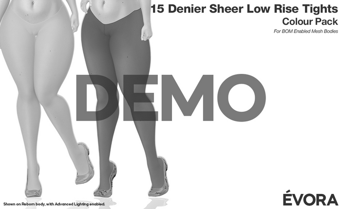 EVORA - 15 Denier Sheer Low Rise Tights (Demos)