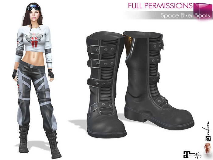 Full Perm Female Tactical Futuristic Rider Biker Boots for Maitreya 5.3 LaraX Ebody Reborn Legacy Classic