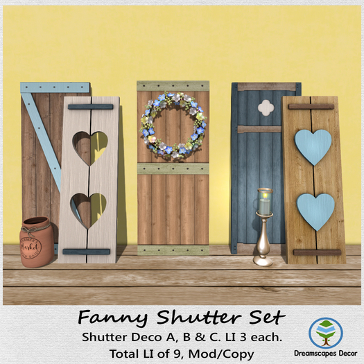 *Fanny* Shutter Set - Dreamscapes Decor