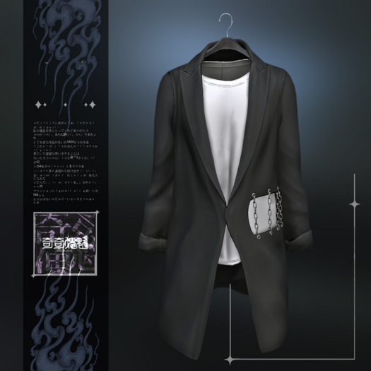 ..KIKI KAIKAI..Sleeve roll-up jacket(BLACK)