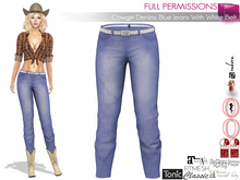 Full Perm Cowgirl Denims Blue Jeans With White Belt Slink Maitreya 5.3 LaraX Ocacin Belleza Ebody Reborn Legacy