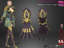 MI962921 Medieval Crimson Knight Gloves