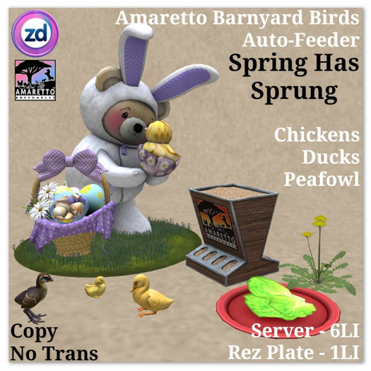 *ZD* Amaretto Barnyard Birds Feeder - Spring Has Sprung