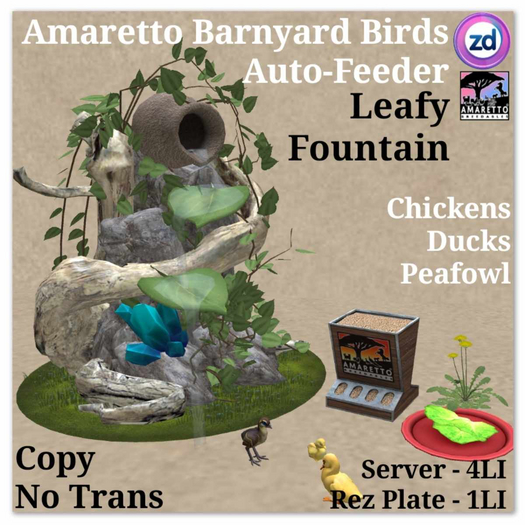 *ZD* Amaretto Barnyard Birds Feeder - Leafy Fountain
