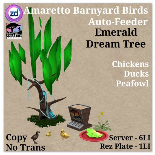 *ZD* Amaretto Barnyard Birds Feeder - Emerald Dream Tree