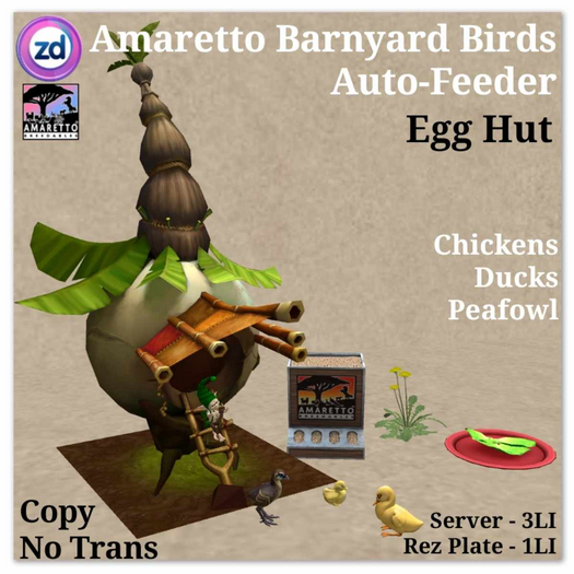 *ZD* Amaretto Barnyard Birds Feeder - Egg Hut