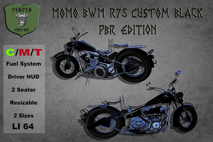 MoMo BWM R75 Custom Black PBR (wear)