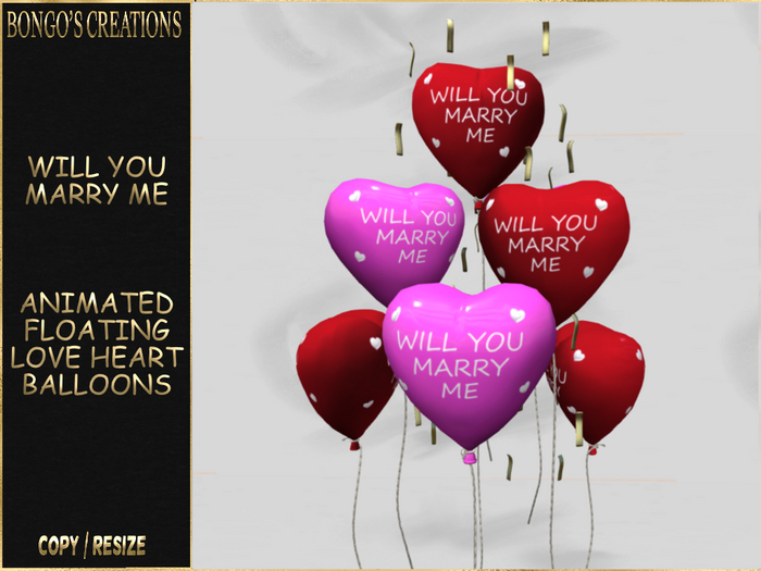 BMC5565 - WILL YOU MARRY ME ANIMATED FLOATING BALLOONS