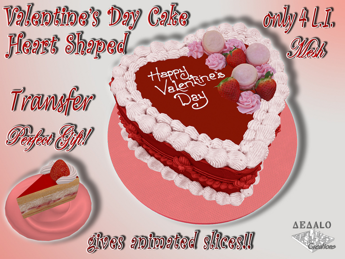 Valentine's Day Heart Shaped Cake - Mesh