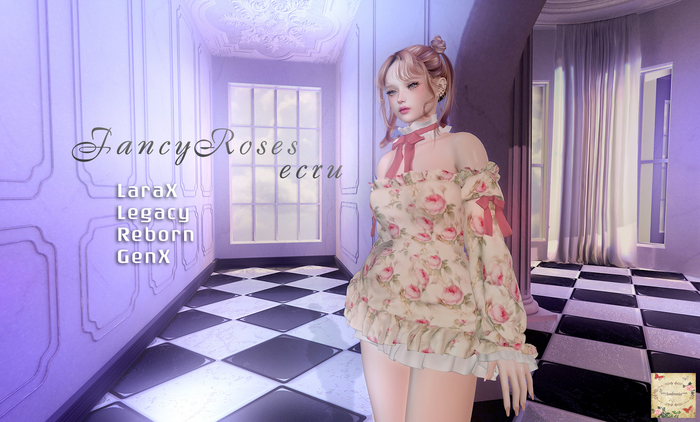 ***Ambrosia***Fancy Roses[ecru]