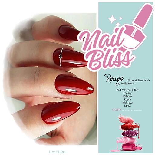 Nail Bliss   Rouge  Almond Short  BOX
