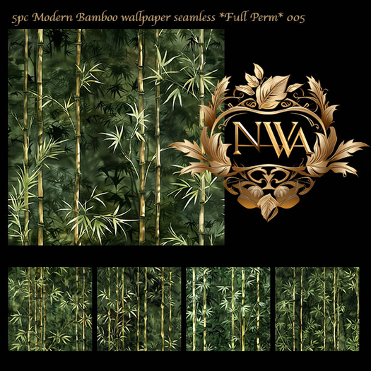 5pc Modern Bamboo stock wall seamless *Full Perm*