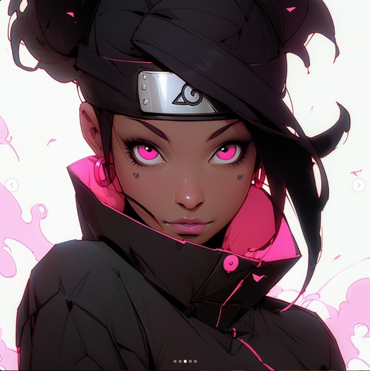 SAKURA BLACK Portrait Painting Canvas