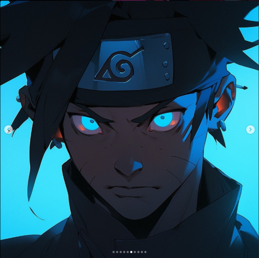 SASUKE BLACK Portrait Painting Canvas