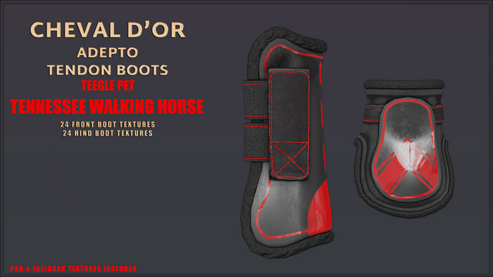 Cheval D'or / Teeglepet Tenessee Walking Horse / Adepto Tendon Boots. [HUD]