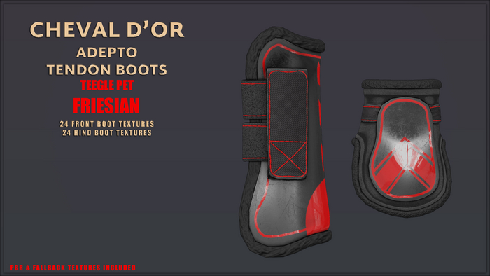Cheval D'or / Teeglepet Friesian / Adepto Tendon Boots. [HUD]