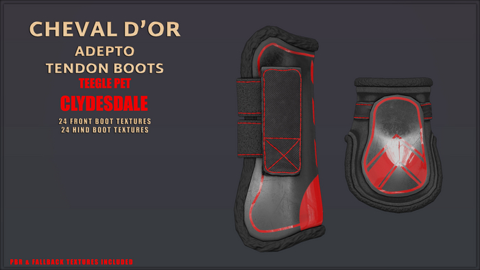 Cheval D'or / Teeglepet Clydesdale / Adepto Tendon Boots. [HUD]