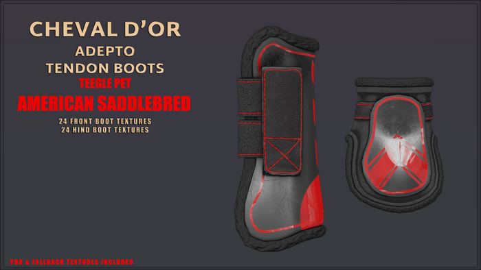 Cheval D'or / Teeglepet American Saddlebred / Adepto Tendon Boots. [HUD]